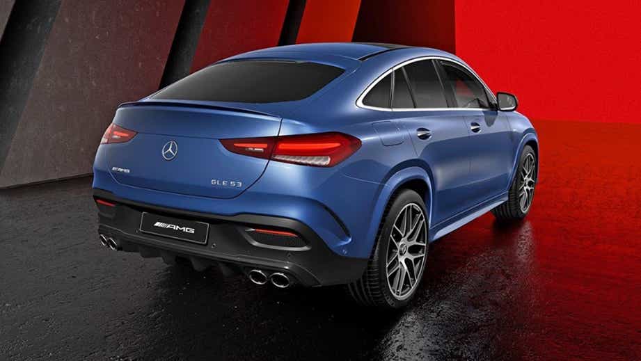 Rear three-quarter of a Mercedes-Benz AMG GLE 53 Coupe