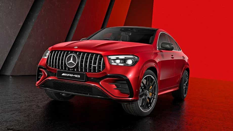 Front three-quarter view of a Mercedes-Benz AMG GLE 53 Coupe