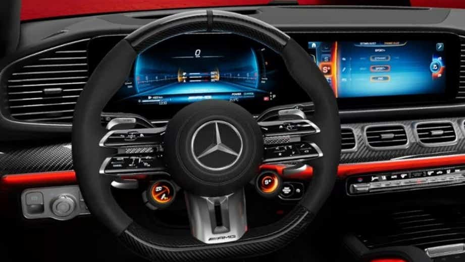 Interior dashboard of a Mercedes-Benz AMG GLE 53 Coupe