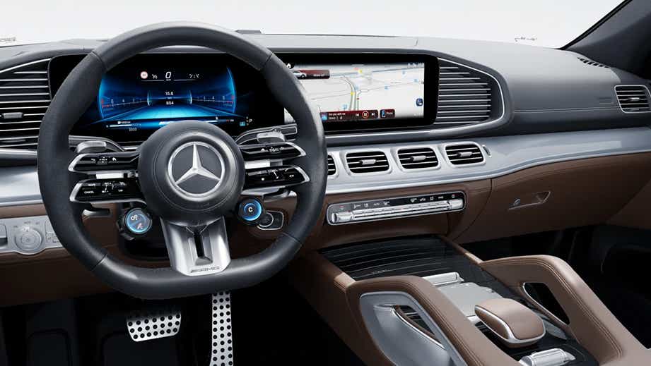 Interior dashboard view of a Mercedes-Benz AMG GLE 53 Coupe