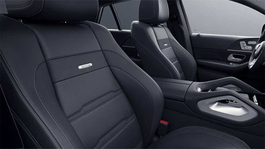 Front seat and dashboard view of a Mercedes-Benz AMG GLE 53 interior