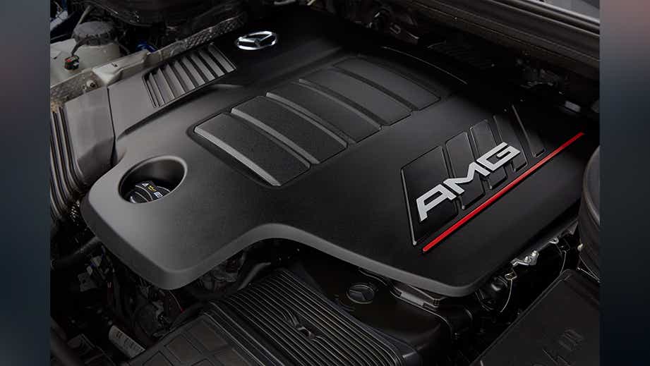 Engine bay view of a Mercedes-Benz AMG GLE 53