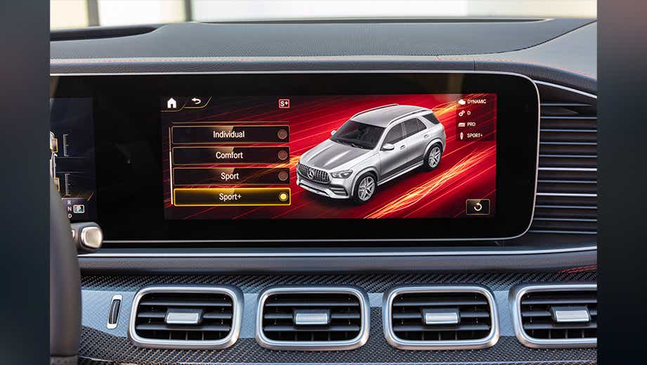 infotainment screen view of a Mercedes-Benz AMG GLE 53 interior dashboard