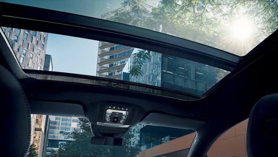 panoramic sunroof view of a Mercedes-Benz AMG GLE 63 S