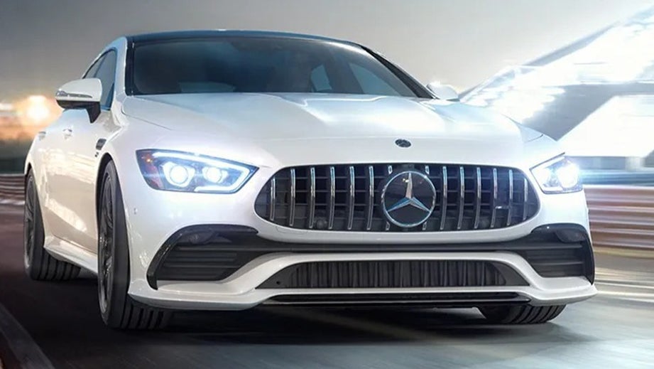 Front view of a Mercedes-Benz AMG GT 4 Door Coupe
