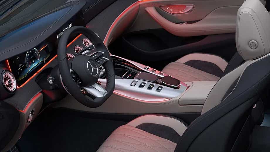 interior dashboard view of a Mercedes-Benz AMG GT 4 Door Coupe