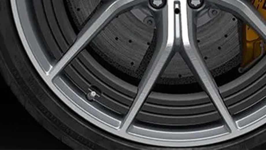 Close-up of a wheel of a Mercedes-Benz AMG GT 4 Door Coupe