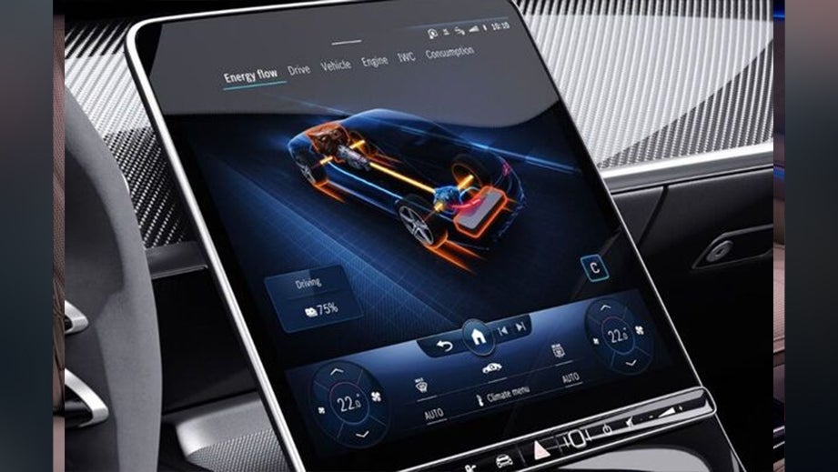 Center touchscreen display of a Mercedes-Benz AMG S 63