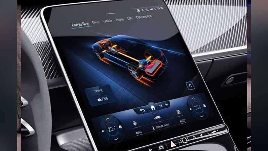 Center touchscreen display of a Mercedes-Benz AMG S 63