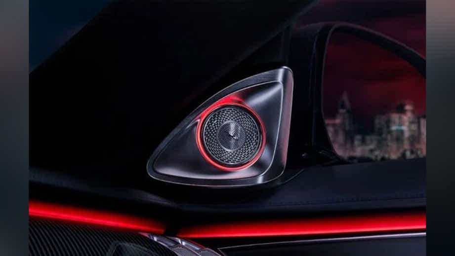 interior speaker detail of a Polar White Mercedes-Benz AMG S 63