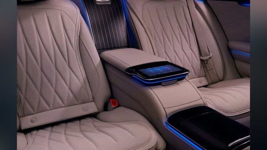 Rear seat and center console of a Mercedes-Benz AMG S 63