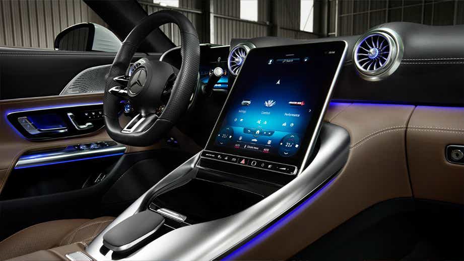 Interior dashboard of a Mercedes-Benz AMG SL
