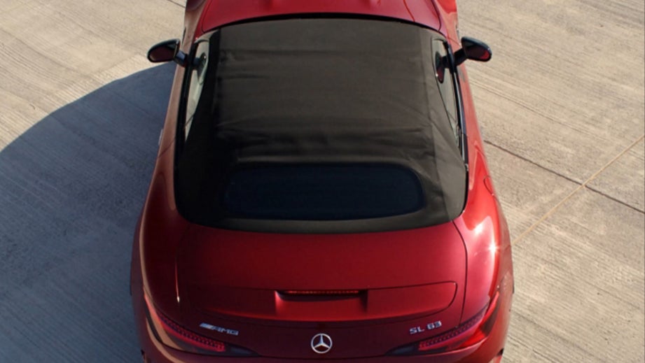 Top view of a Patagonia Red Bright Mercedes-Benz AMG SL