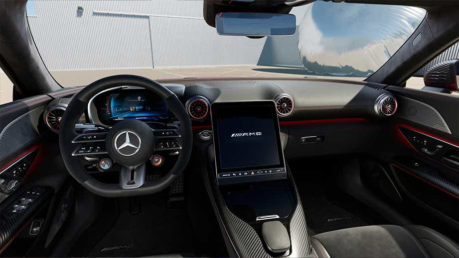 interior dashboard view of a Mercedes-Benz AMG SL