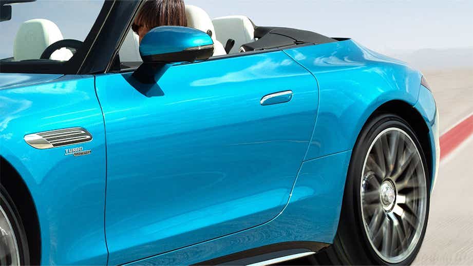 side view of a Mercedes-Benz AMG SL convertible