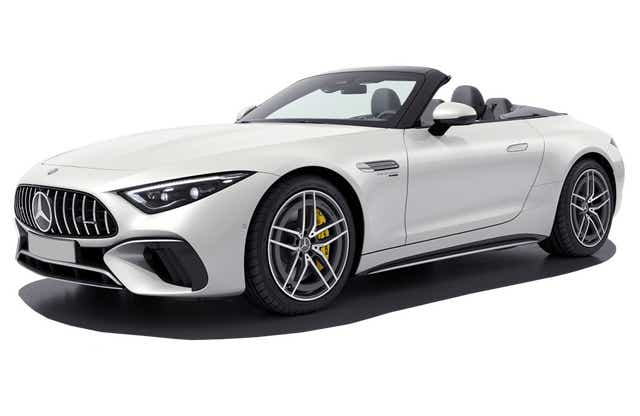 front three-quarter view of a Mercedes-Benz AMG SL convertible