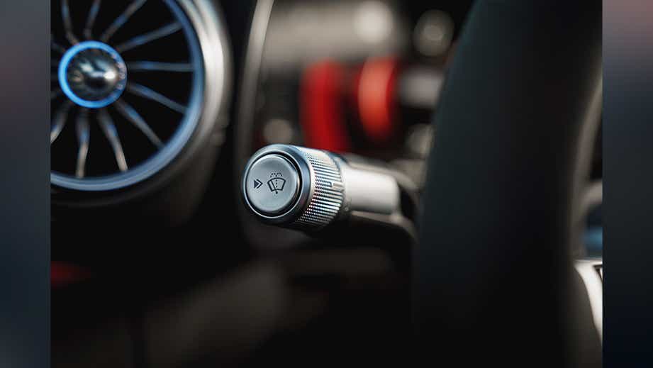 Interior control stalk close-up of a Mercedes-Benz AMG SL