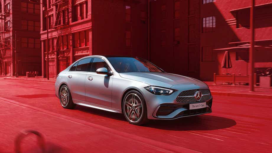 front three-quarter view of a Mercedes-Benz C-Class