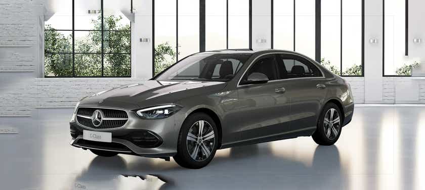 front three-quarter view of a Mercedes-Benz C-Class