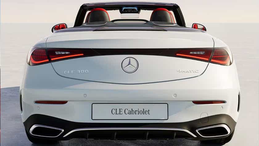 Rear view of a Mercedes-Benz CLE Cabriolet