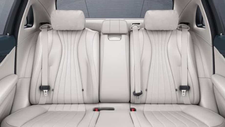 Rear seat view of a Mercedes-Benz E-Class 2021-2023