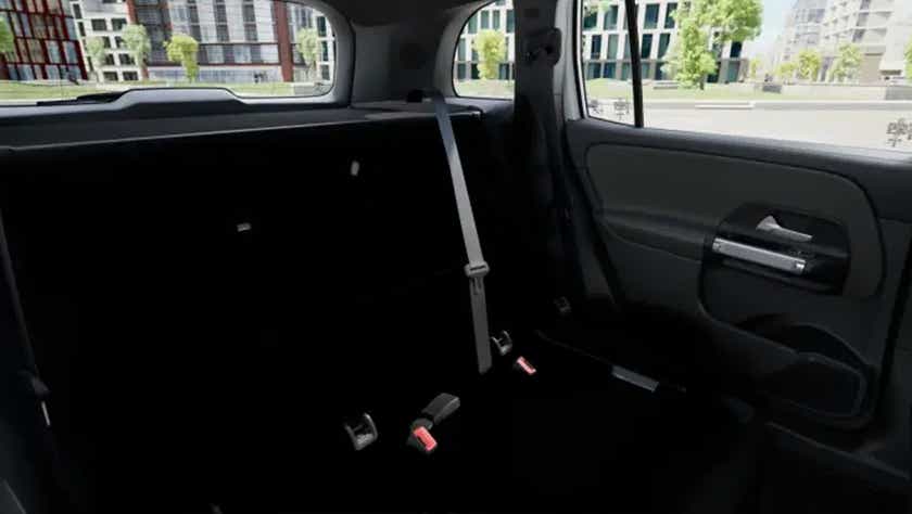 Rear seat and interior door panel of a Mercedes-Benz EQB