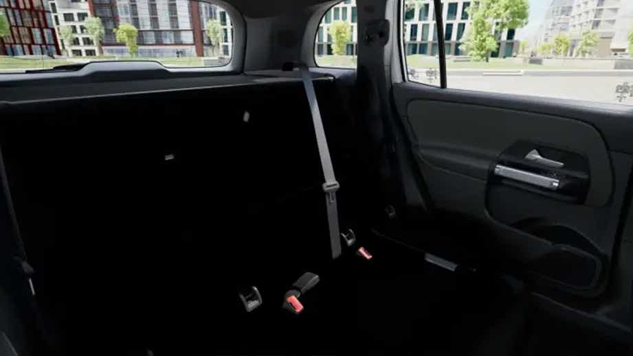 Rear seat and interior door panel of a Mercedes-Benz EQB