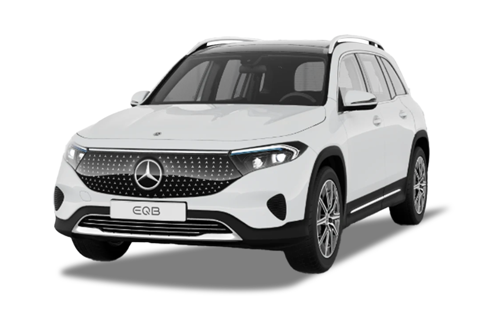 front three-quarter of a Polar White Mercedes-Benz EQB