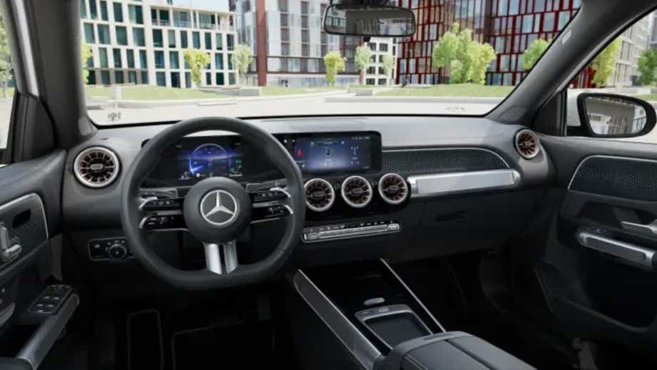 Interior dashboard view of a Mercedes-Benz EQB