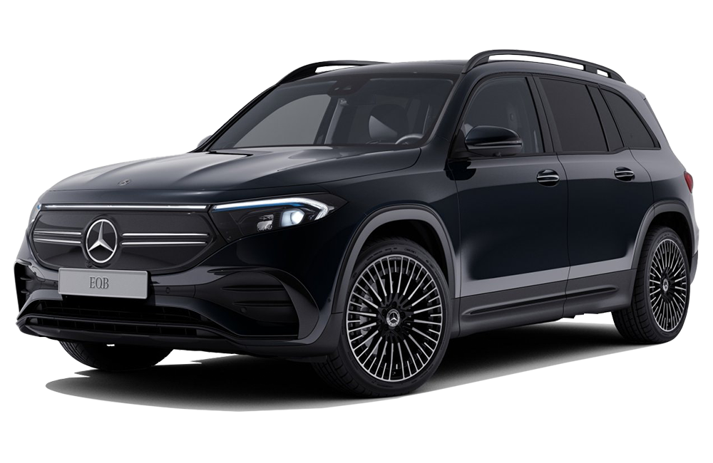 front three-quarter of a Cosmos Black Metallic Mercedes-Benz EQB 2022-23