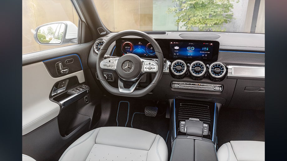 Interior dashboard view of a Mercedes-Benz EQB 2022-23