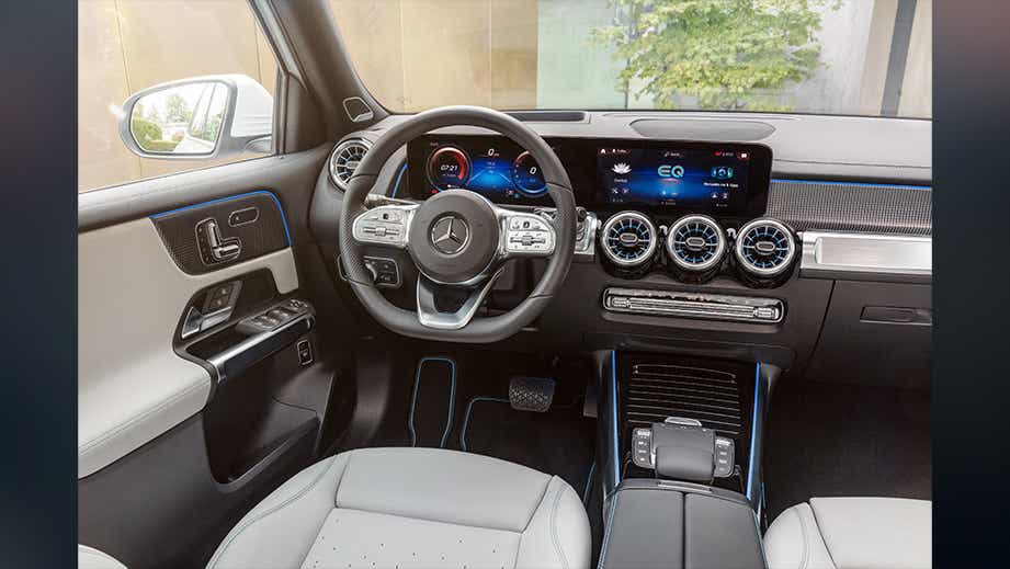 Interior dashboard view of a Mercedes-Benz EQB 2022-23