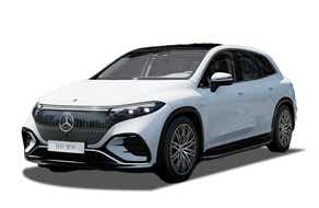 front three-quarter of a Polar White Mercedes-Benz EQS SUV