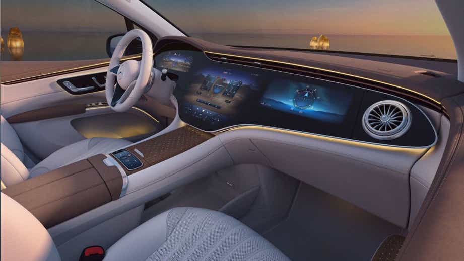 interior dashboard of a Mercedes-Benz EQS SUV
