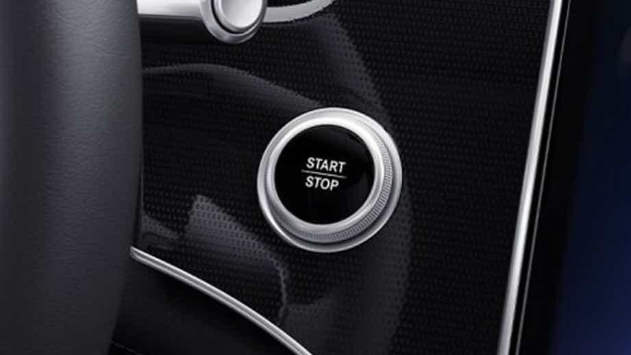 engine start-stop button of a Mercedes-Benz EQS