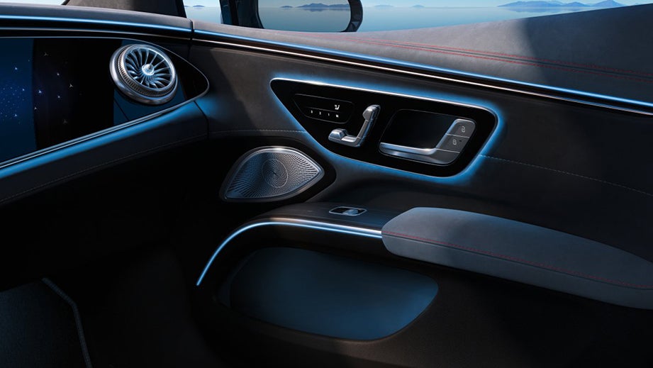 Front passenger door panel of a Mercedes-Benz EQS