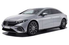 front three-quarter view of a Mercedes-Benz EQS