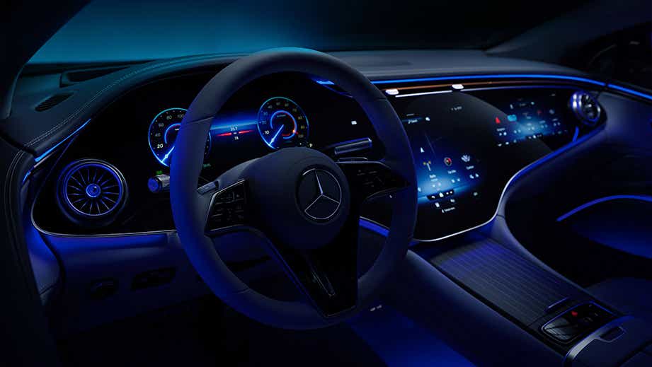interior dashboard of a Mercedes-Benz EQS