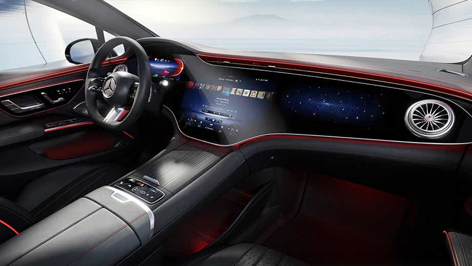 interior dashboard of a Mercedes-Benz EQS