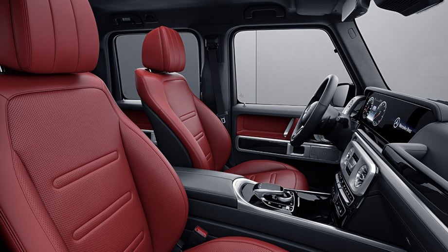 interior front seats and dashboard of a Mercedes-Benz G-Class