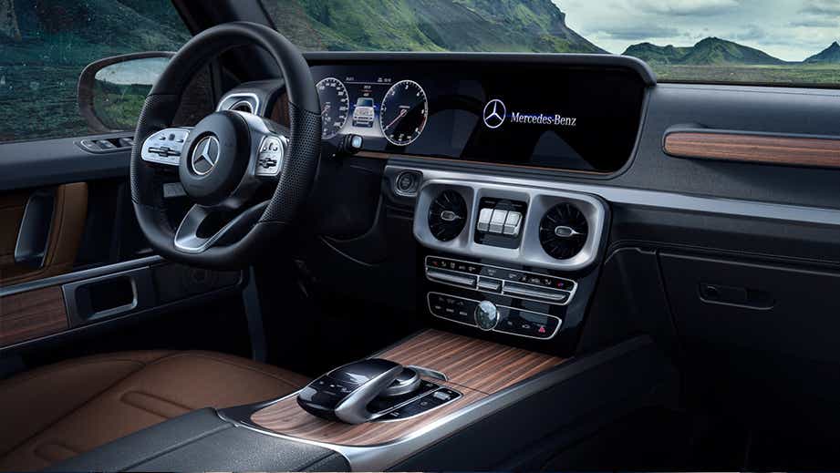 interior dashboard of a Mercedes-Benz G-Class