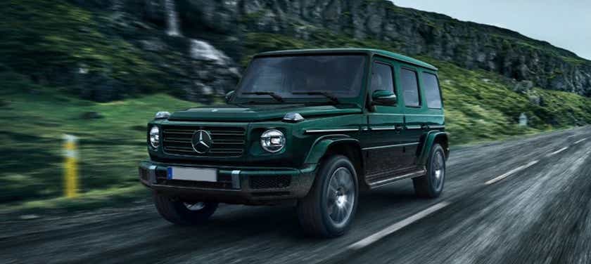 Front three-quarter view of a Mercedes-Benz G-Class