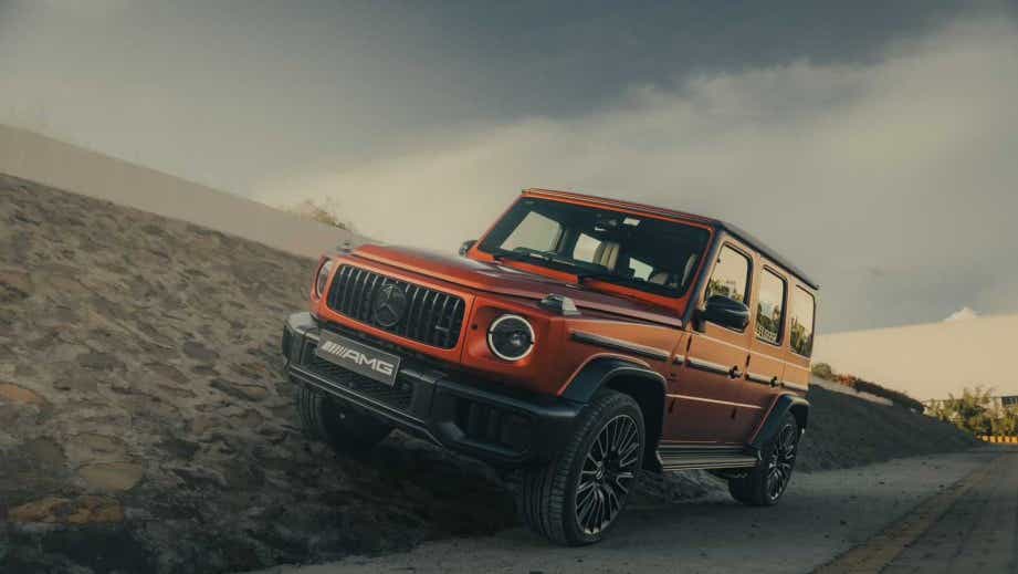 Front three-quarter view of a Mercedes-Benz G-Class
