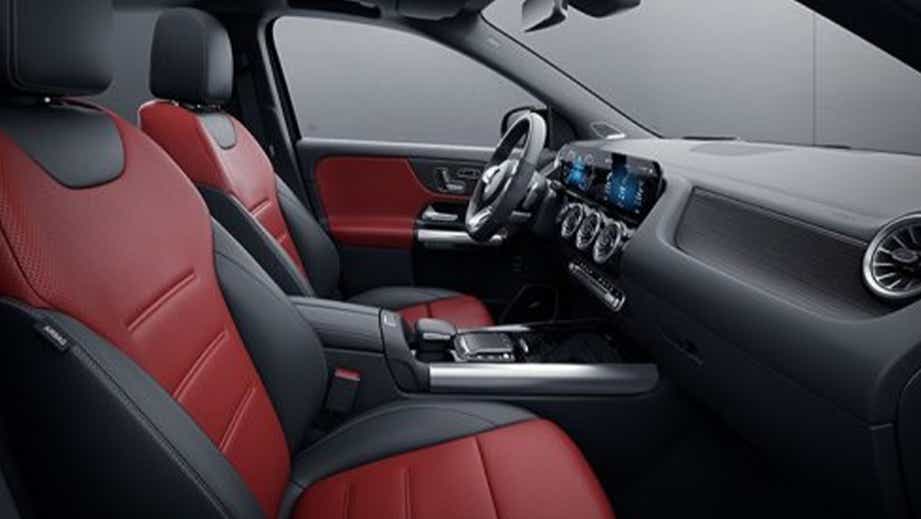 interior dashboard and front seats of a Mercedes-Benz GLA 2021-23