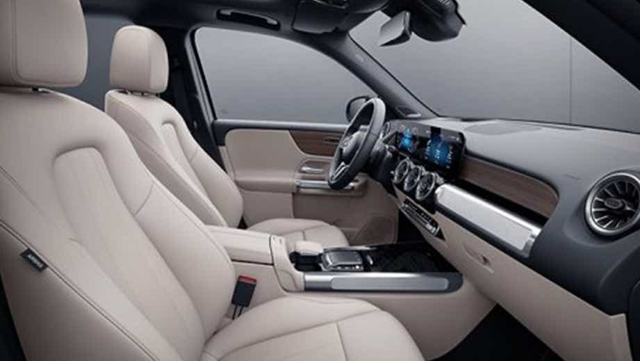 Front interior view of a Polar White Mercedes-Benz GLB