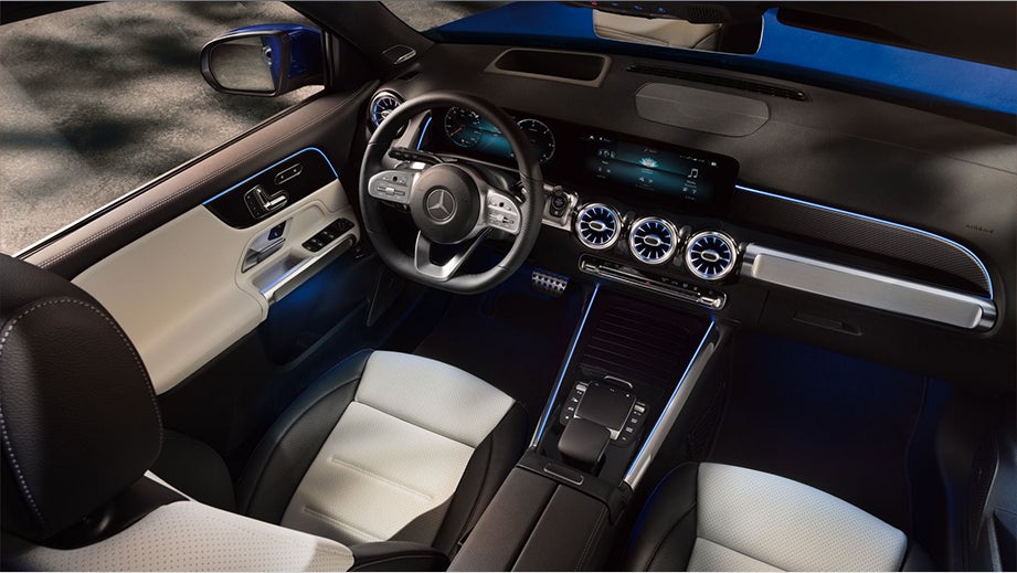 interior dashboard of a Polar White Mercedes-Benz GLB