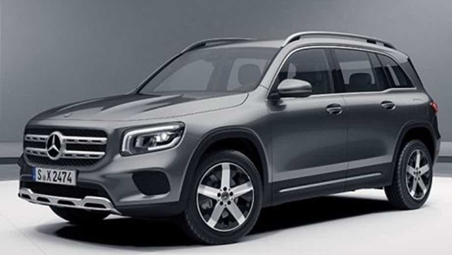 front three-quarter view of a Polar White Mercedes-Benz GLB