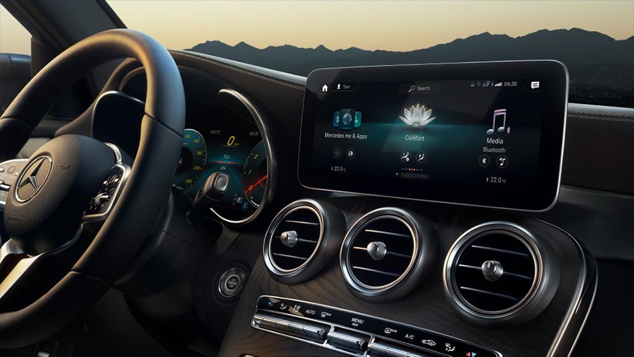 Interior dashboard of a Mercedes-Benz GLC Coupe