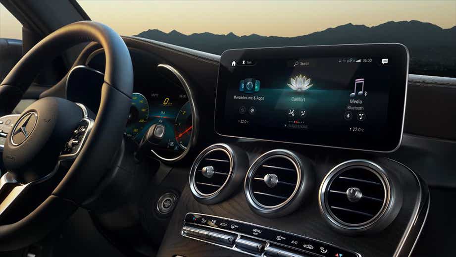 Interior dashboard of a Mercedes-Benz GLC Coupe