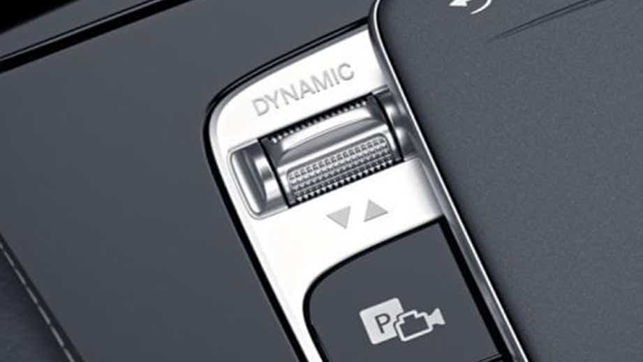 center console dynamic mode selector of a Mercedes-Benz GLE